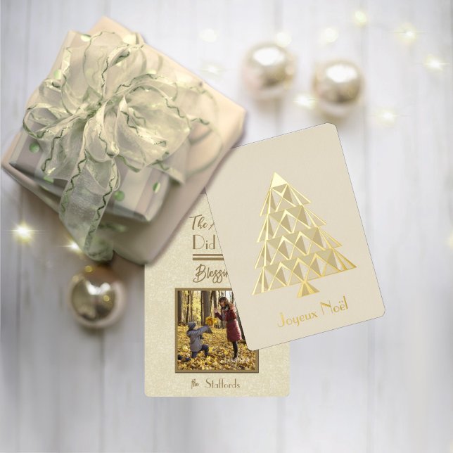Champaign Joyoux Noel Photo Christmas Card (Creator Uploaded)