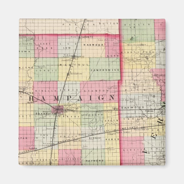 Champaign, Vermillion counties Magnet (Front)
