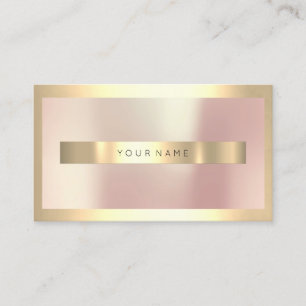 Champaigne Gold Frame Pearly Rose Gold Minimal Business Card