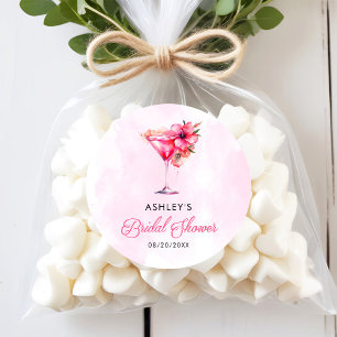 Champange Bridal Shower Classic Round Sticker