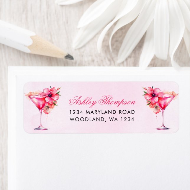 Champange Bridal Shower Return Address Label (Insitu)