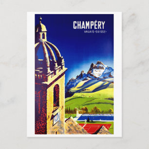 Champéry, Valais, Switzerland. Vintage travel Postcard