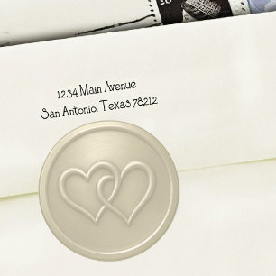 Champgne Two Hearts Intertwined Wedding Classic Round Sticker
