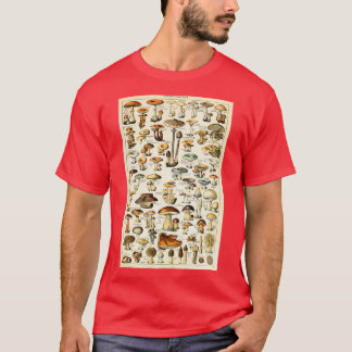 Champignon I Vintage French Mushroom Chart by Adol T-Shirt