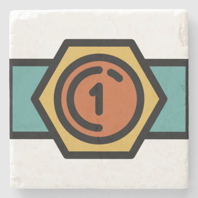 champion-belt stone coaster (Front)