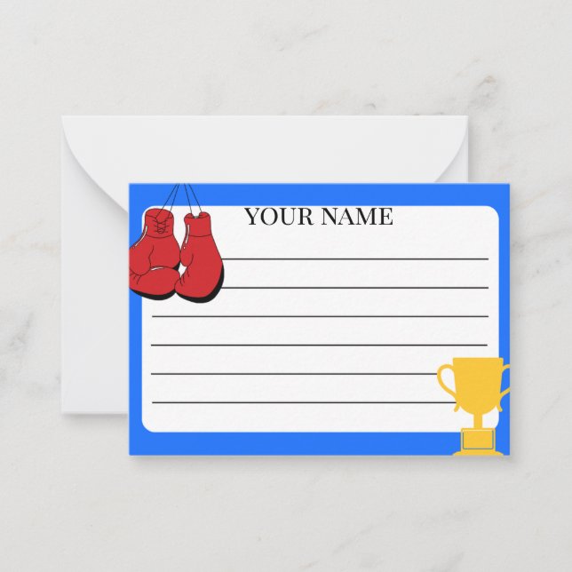 Champion Boxing Personalised Note Card (Front)