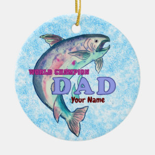 Champion Fishing Dad  Ceramic Ornament