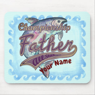 Champion Fishing Dad custom name Mouse Pad