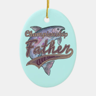 Champion Fishing Father Ceramic Ornament