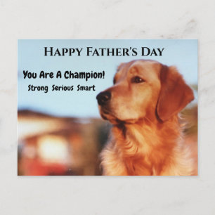 Champion Golden Retriever Father's Day Postcard