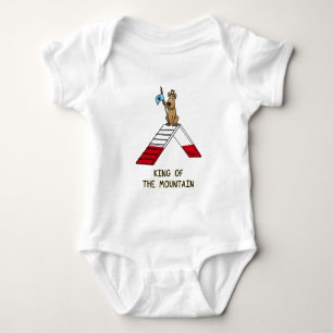 Champion king of the mountain dog agility funny baby bodysuit
