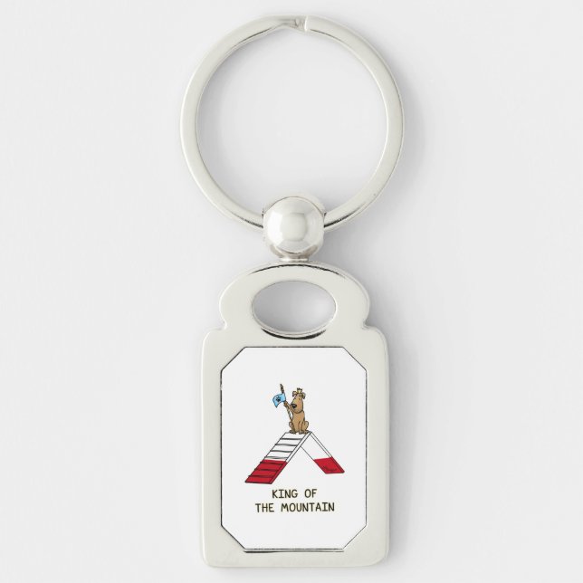 Champion king of the mountain dog agility funny key ring (Front)