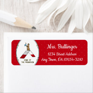 Champion king of the mountain dog agility funny return address label