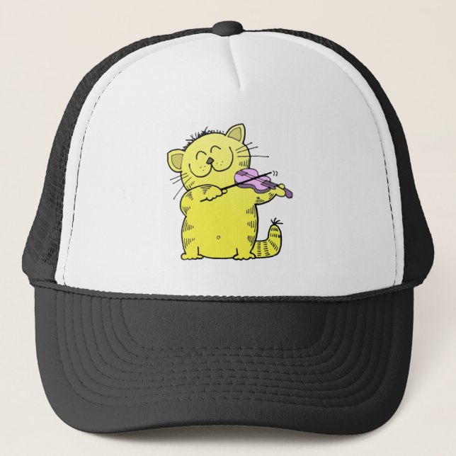 Champion Kitten Violinist Trucker Hat (Front)