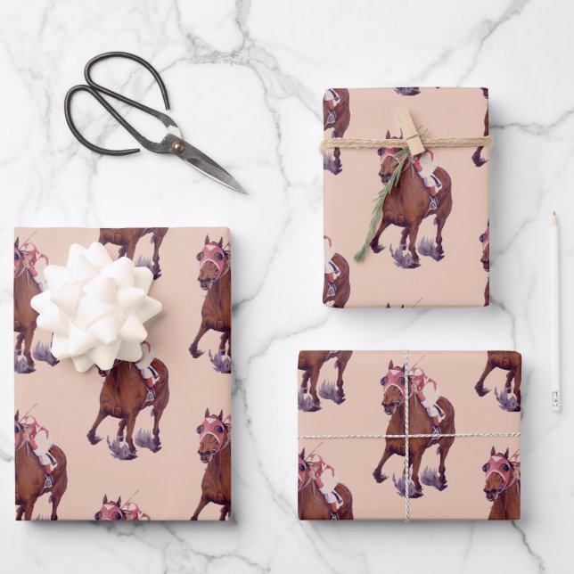Champion Racehorse Defeats Triple Crown Winner Wrapping Paper Sheet (Front)