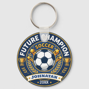 Champion Soccer Future Star With Name and Date Key Ring