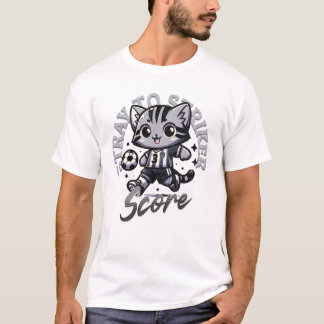 Champion Striker Cat: Feline Soccer Star T-Shirt