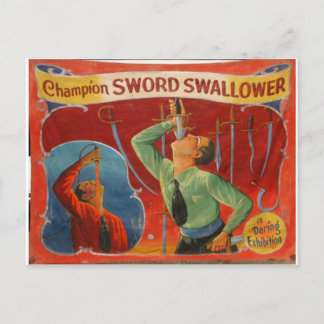 Champion Sword Swallower Postcard