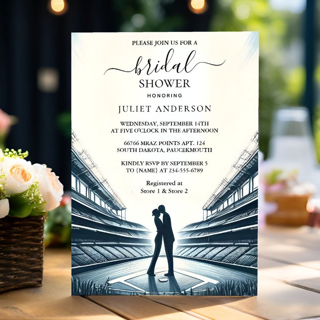 Champion Team Ball Field Baseball Bridal Shower Invitation (Creator Uploaded)