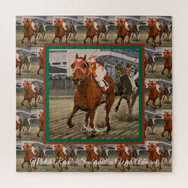 Champion Thorougbred Seabiscuit Defeats Favorited Jigsaw Puzzle (Vertical)