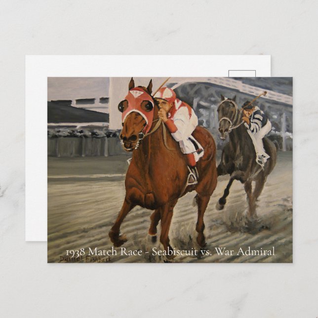 Champion Thoroughbred Wins Horse Race Invitation Postcard (Front/Back)