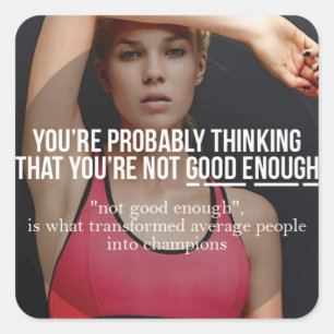 CHAMPION - Women's Workout Motivational Square Sticker