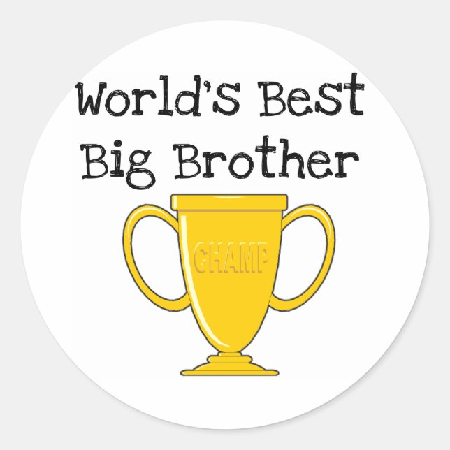 Champion World's Best Big Brother Classic Round Sticker (Front)