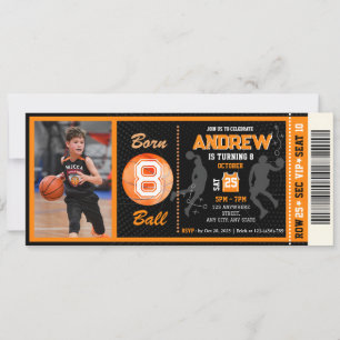 Championship Basketball Birthday Ticket with image Invitation