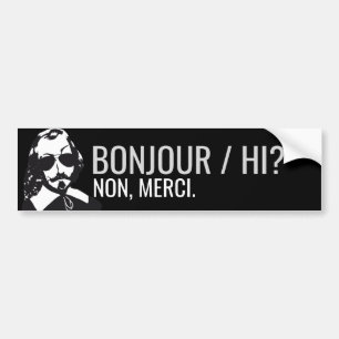 Champlain Hipster Québec bonjour/hi -VOTRE TEXTE Bumper Sticker