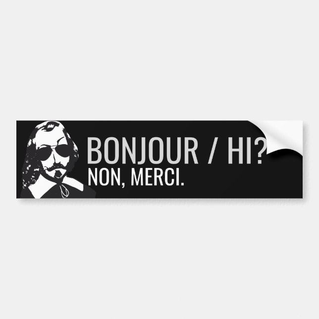 Champlain Hipster Québec bonjour/hi -VOTRE TEXTE Bumper Sticker (Front)