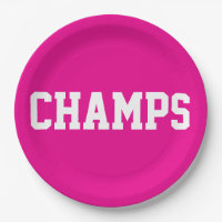 CHAMPS Fun Sporty White Text On Bright Hot Pink