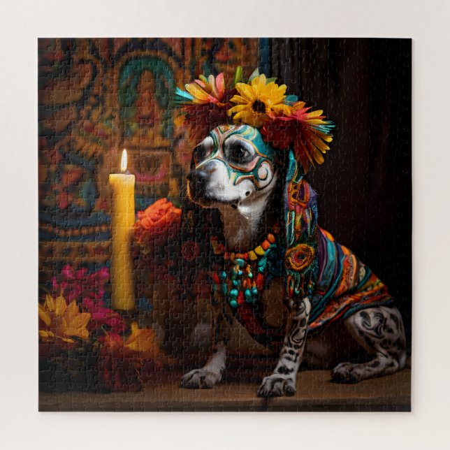 Chamuco Dog in an Altar for Day of the Dead Jigsaw Puzzle (Vertical)