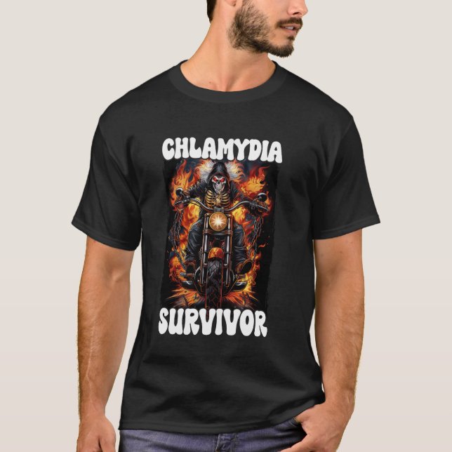 Chamydia Survivor Cringe Skeleton T-Shirt (Front)