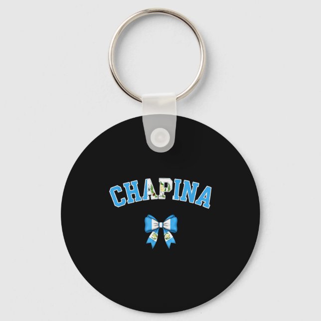 Chana Guatemalan Women Coquette Bow Guatemala Flag Key Ring (Front)