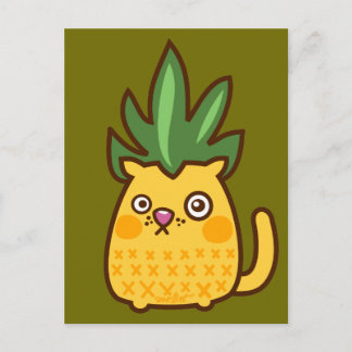 Chananas cat pinapple Postcard