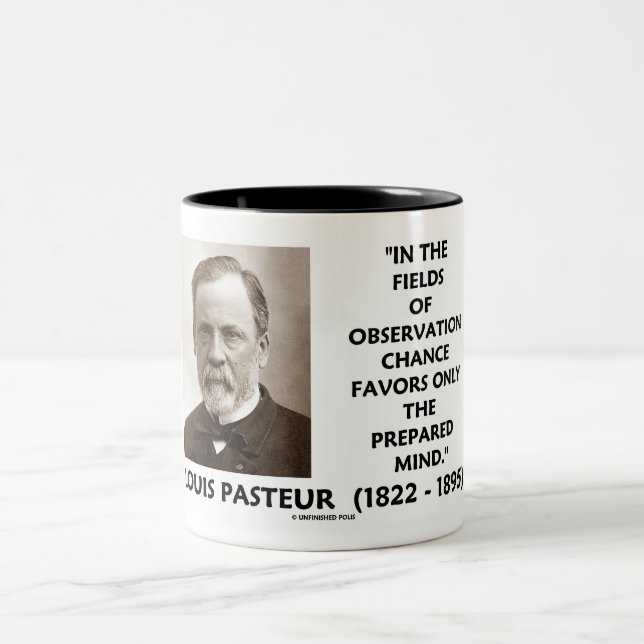 Chance Favours Only The Prepared Mind Pasteur Two-Tone Coffee Mug (Center)