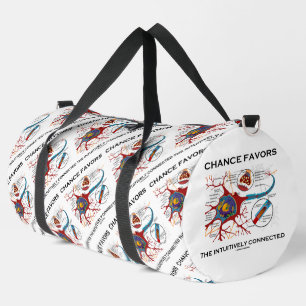 Chance Favours The Intuitively Connected Neuron Duffle Bag