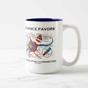 Chance Favours The Intuitively Connected (Neuron) Two-Tone Coffee Mug