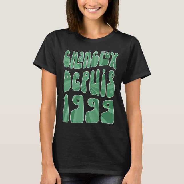 Chanceux Depuis 1999 24 Ans Anniversaire St Patric T-Shirt (Front)