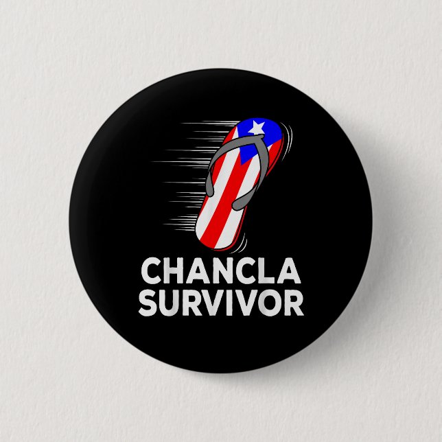 Chancla Survivor 6 Cm Round Badge (Front)