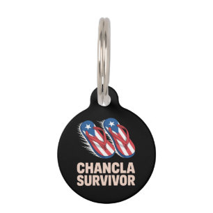 Chancla Survivor Funny Puerto Rico Joke Gift Pet Tag