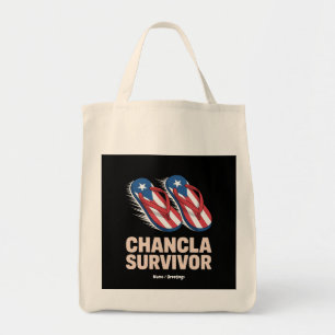 Chancla Survivor Funny Puerto Rico Joke Gift Tote Bag