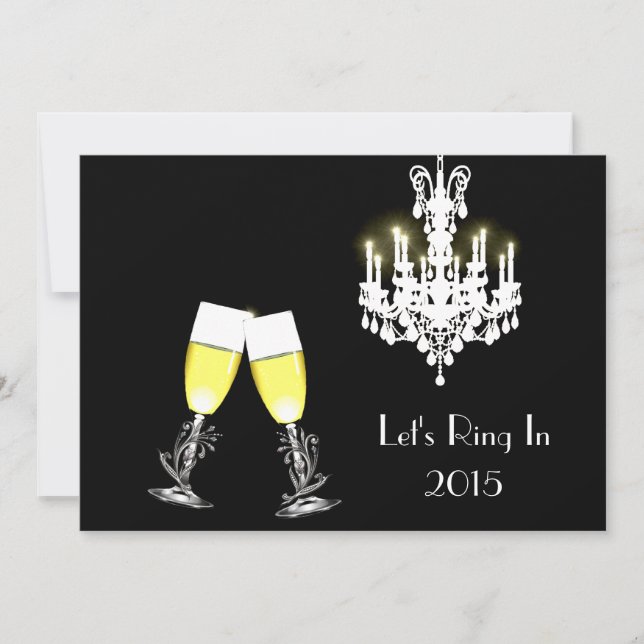 Chandelier and A Toast New Years Eve Party Invitation (Front)