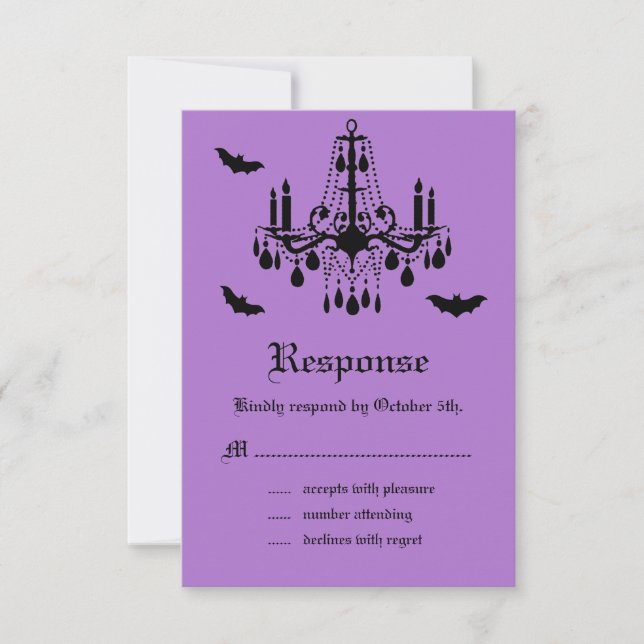 Chandelier and Damask RSVP Card (Front)
