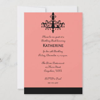 Chandelier Birthday Invitation