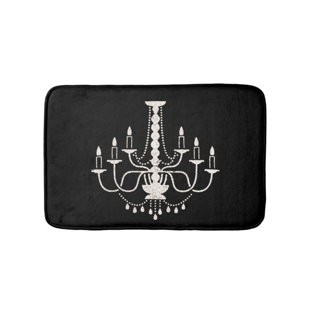 Chandelier Black Bath Mat (Front)
