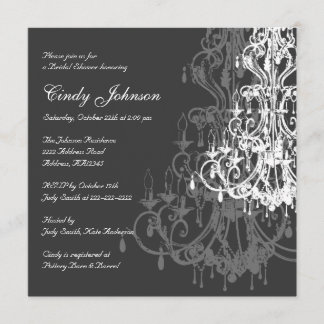 Chandelier Bridal Shower Invitation Card