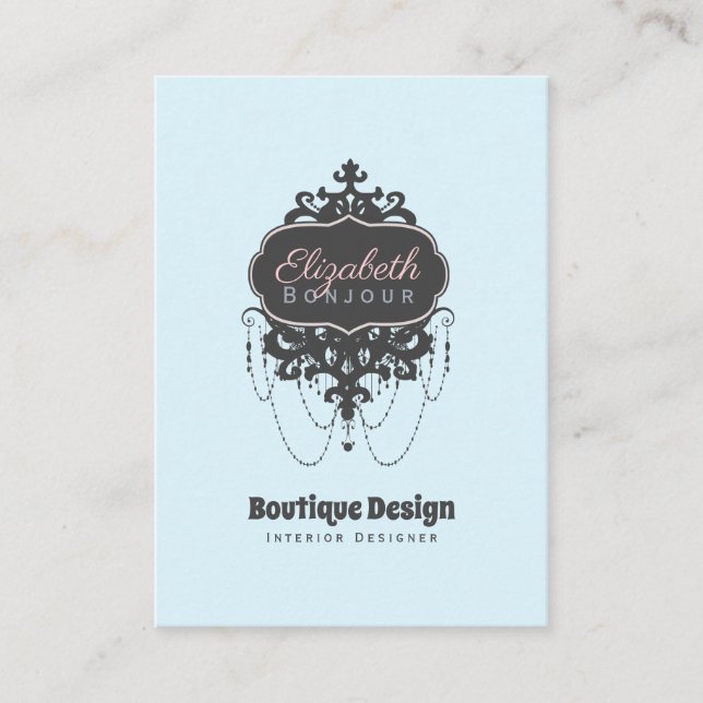Chandelier Chic (Change Colour) - Business Card (Front)