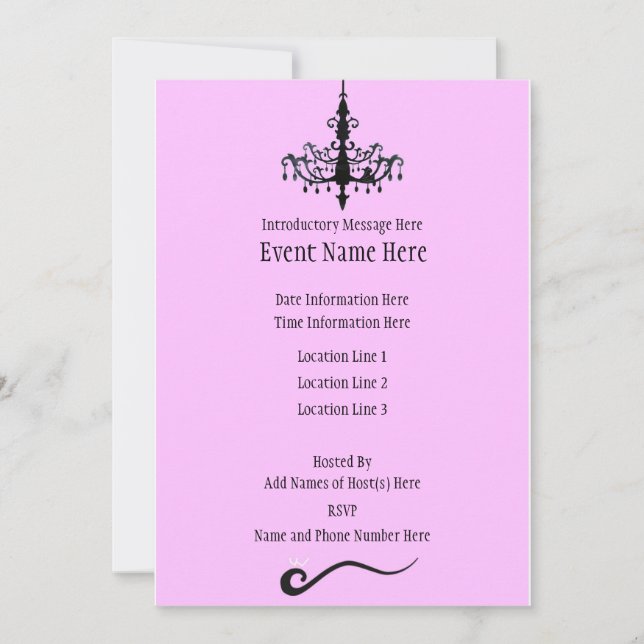 Chandelier Custom Invitations (Front)