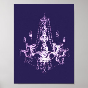 Chandelier Elegance Purple CANVAS & SIZE OPTIONS - Poster